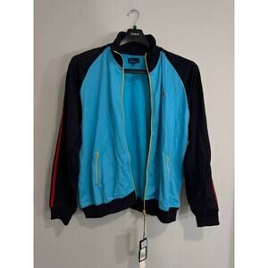 Fred Perry Portugal Made Track Jacket XXL Blue Black Yellow Zip Retro Sportswear